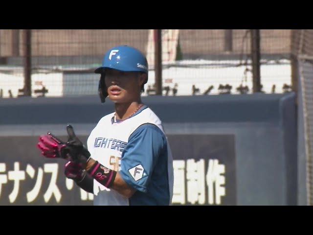 【ファーム】真っ直ぐを弾き返す!! ファイターズ・細川凌平 センターへのタイムリーで先制!! 2024年9月20日 北海道日本ハムファイターズ 対 埼玉西武ライオンズ