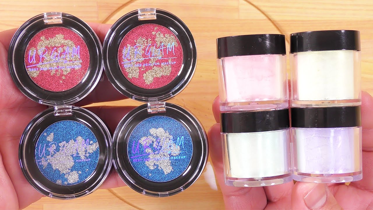 【ASMR】化粧品でクリアスライムの色付け #73【スライム動画】