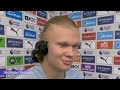 Manchester City vs Wolves 5 : 1 Erling Haalands post-match interview after a dominant display.