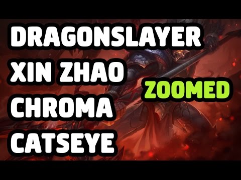 DRAGONSLAYER XIN ZHAO CHROMA CATSEYE SKIN ZOOMED SPOTLIGHT - LEAGUE OF LEGENDS