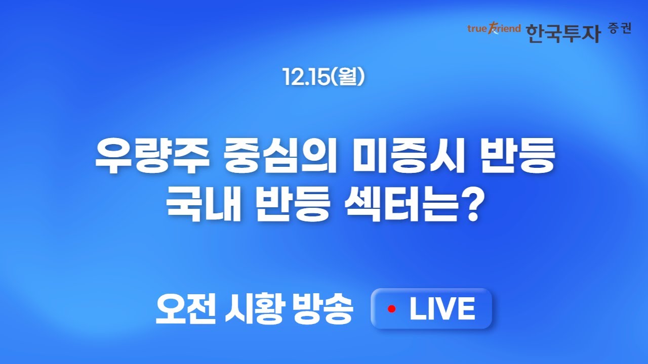 [1215 모닝한투] 오라클에 이어 브로드컴 너마저.. AI주와 기술주 중심의 투자심리 냉각