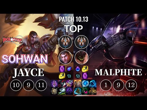 KT SoHwan Jayce vs Malphite Top - KR Patch 10.13