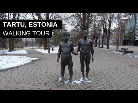 Série de passeios pela cidade - Tartu, Estônia (uma longa caminhada pelo centro da cidade de Tartu em 4K. Primavera de 2023)