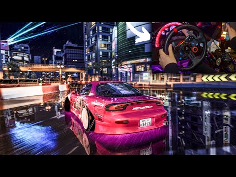 RX-7 Night City Drift | Assetto Corsa | 4K