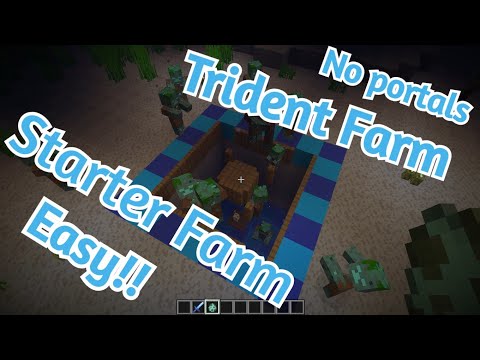 Easy Trident farm in Minecraft 1.15.2 | Starter farm