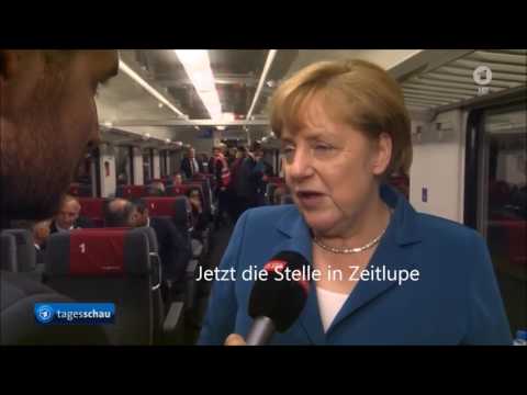 Merkels merkwürdiger Augenaufschlag im Gotthard-Tunnel 2016