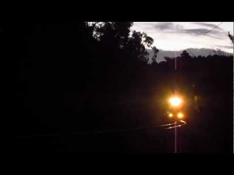 LDP 001 pulls freight train through the hills 6PM1 - Australian Trains.