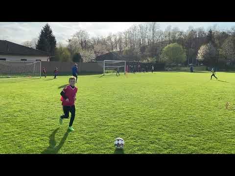 Herní cvičení 1. typu - Střelba po centru a překonání obránce | Starší přípravka FK Velká Bystřice