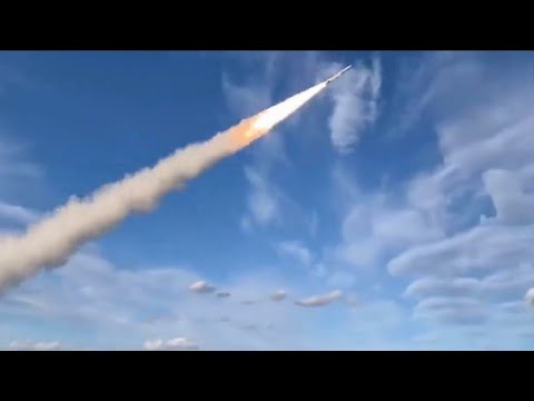 Ukrainian Buk-M1 9A310M1 TELAR surface-to-air missile intercepts aerial target