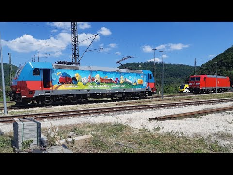 Aus dem Archiv: Geislinger Steige - Schiebebetrieb mit BR185 Günni und Br 185 081