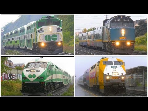 4K | GO TRAIN & VIA RAIL Ontario Canada