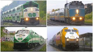 4K | GO TRAIN &amp; VIA RAIL Ontario Canada