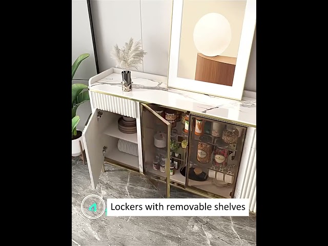 طاولة بوفية مضي لون أبيض*ذهبي140 سم مقدم من كاما