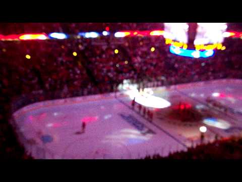 chicago blackhawks National Anthem at Game 1 round 1   LOUD.