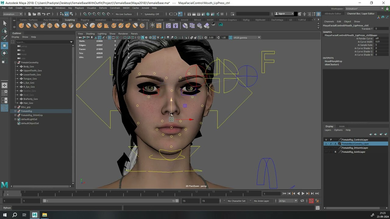 Base with outfit Rig 3D Model