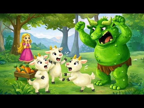 The Ogre and the 3 Billy Goats Gruff | 4 Fairy Tales & Bedtime Stories For Kids | Kiddom Tales