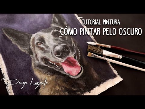 Como pintar pelo oscuro en animales - #Tutorial de pintura - pelo oscuro oleo - Diana Lunarte