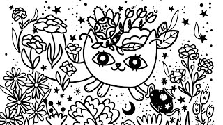 Page 16 Pt 1 Night Garden Fairy Cats in Procreate