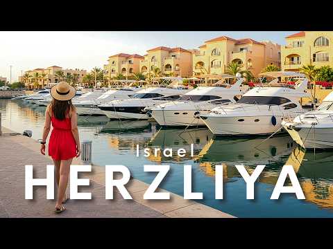HERZLIYA, Israel Real Life in Luxurious City - Walking Tour 4K UHD