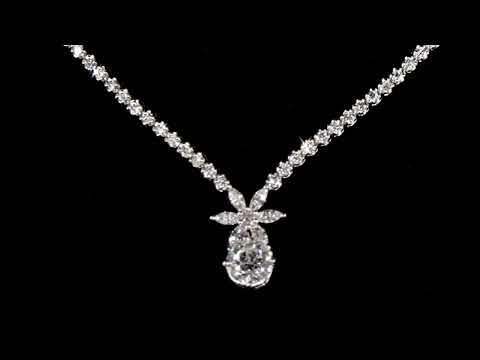 Lady's 18k White Gold 2.32ct (TDW) Diamond Pendant Necklace