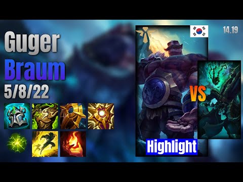 Guger Support Braum vs Thresh lol KR solo rank Highlight 14.19