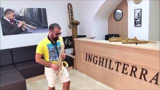 Andrea Santaniello sax alto Conn Chu Berry M. 217058 argentato Inghilterra strumenti musicali