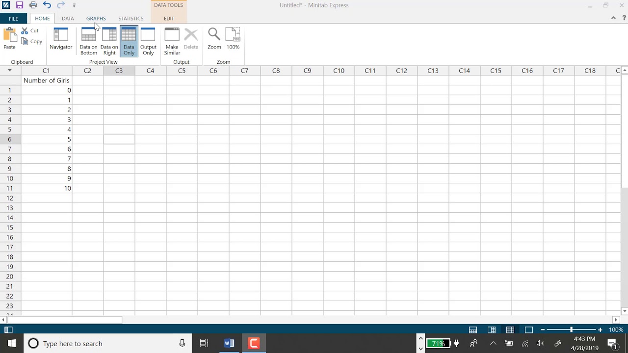 Minitab Express: Binomial CDF II