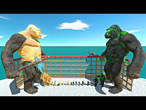 Honey & Green Zombie War in Cage | Honey Mutant Primates + Honey Kong vs Green Zombie Itself - ARBS