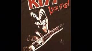 KISS , NOT FOR THE INNOCENT . LICK IT UP . I LOVE MUSIC
