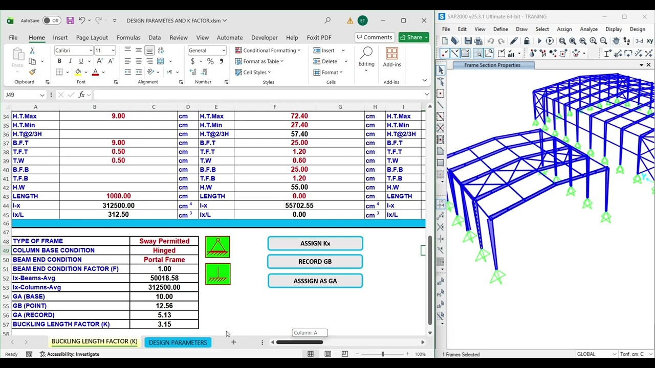 Buckling Length Factor (K) Explained | Egyptian Code Method with Practical Excel Tool