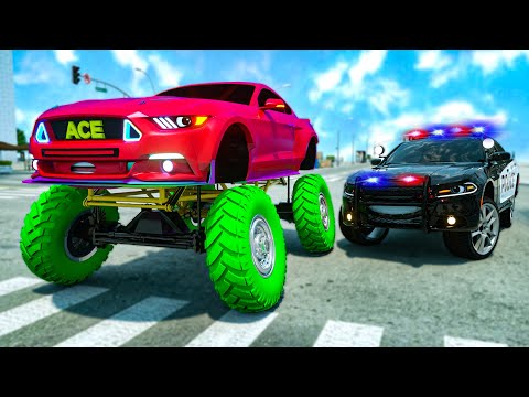 Sergeant Lucas the Police Car Catching Monster Car who Broke the Law - Wheel City Heroes Cartoon