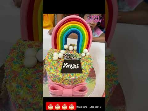 #Rainbow  cake🎂😋#yashi's birthday cake on her demand 😀#shorts#
