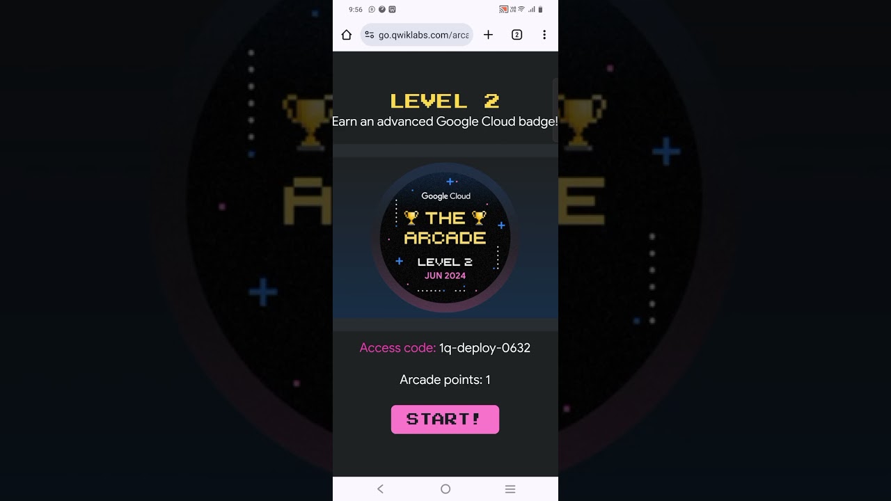 Google Cloud Arcade June Level 2 is open Join now Access Code is 1q-deploy-0632