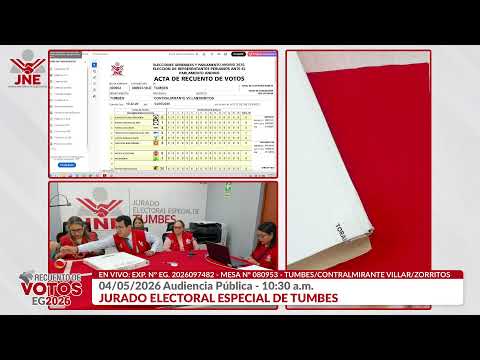 04/05/2026 Audiencia Pública - 10:30 a.m. JURADO ELECTORAL ESPECIAL DE TUMBES