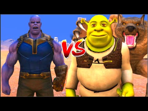 100 Thanos vs 1000 Werewolf and 1000 SHREK (Marvel vs Marvel)