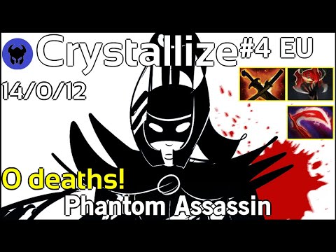 0 deaths! Crystallize #4 EU plays Phantom Assassin!!! Dota 2 - 8803 Avg MMR