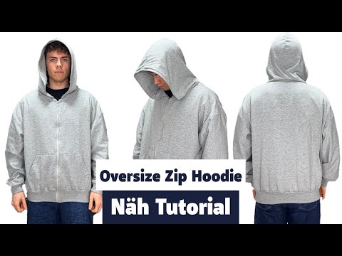 Oversize Zip-Hoodie nähen | Nähanleitung für eine Kapuzen-Sweatjacke