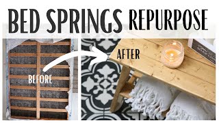 Bed Springs Repurpose ~ DIY Furniture ~ Box Springs Upcycle ~ Repurposed Furniture