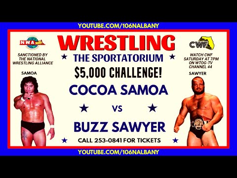$5,000 Challenge! Cocoa Samoa vs Buzz Sawyer (1981) (Championship Wrestling From Florida)