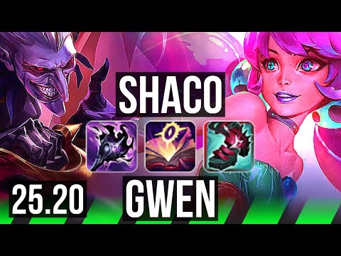 SHACO vs GWEN (JGL) | Legendary, 1300+ games | EUW Master | 25.20