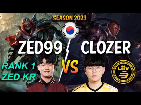 ZED99 vs LSB Clozer - RANK 1 ZED KR vs Clozer LUCIAN Mid - Patch 13.24 KR Ranked