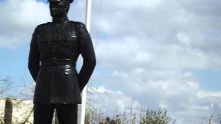 preview picture of video 'National Memorial Arboretum - Military Police Memorial - flag and statue'