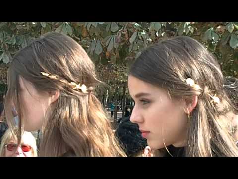 Models Vivienne ROHNER & Jessica BURLEY @ Paris Fashion Week September 2014 show Valentino