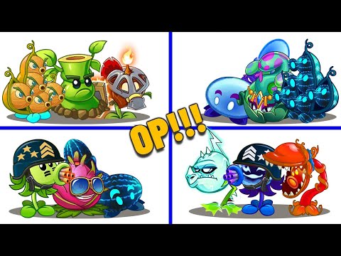 PVZ 2 - 4 Super Team Plants Max Power Up Vs Every Zombies #8 - Team Plant Vs Team Plant