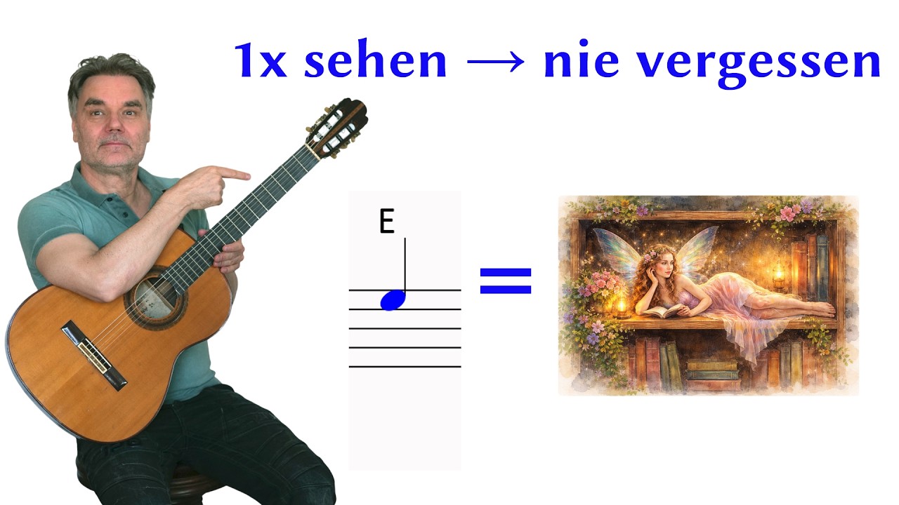So vergisst du nie wieder die Noten der Gitarren-Leersaiten