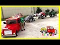 Mini Rollback Pulling The 2 Car Trailer Gooseneck Trailer And Powered Ride On Grave Digger