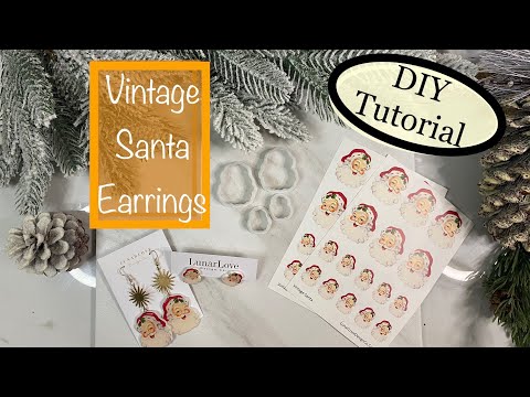 DIY Vintage Santa Polymer Clay Earrings