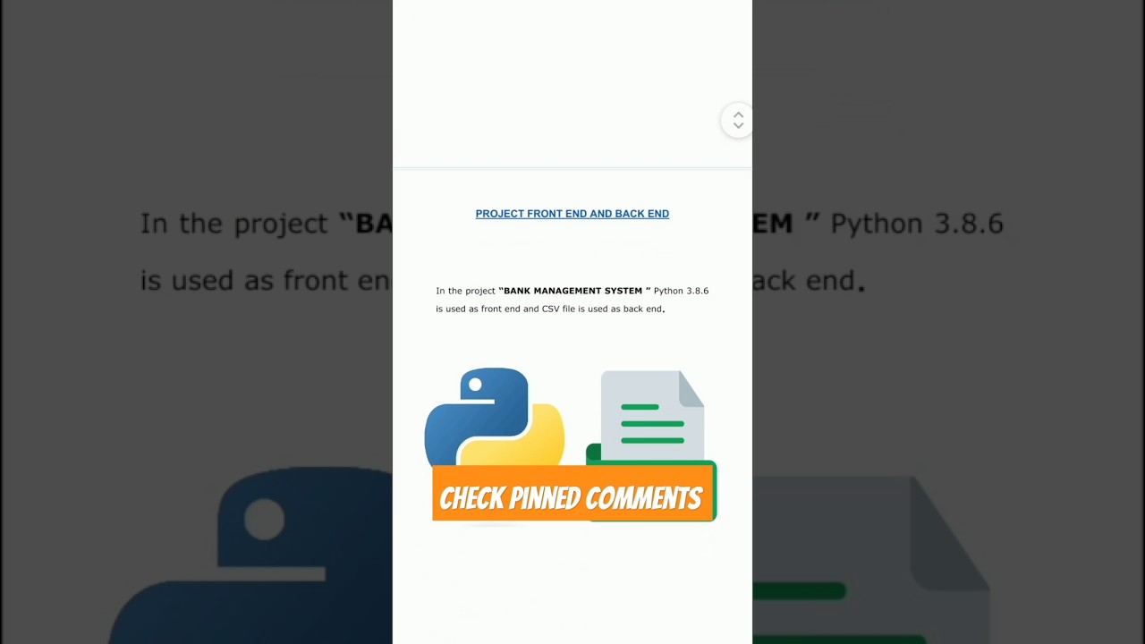 Banking Management System using CSV file | Class 12 IP Project | #shorts