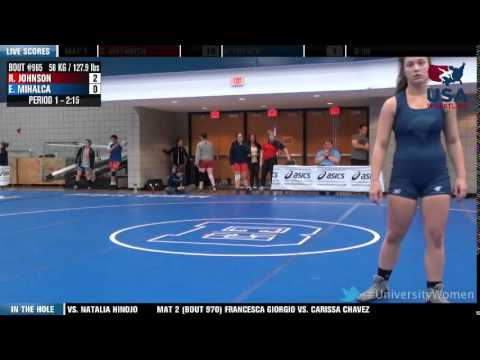58 kg QF - Rebekah Johnson (Jimmie WC) vs. Erika Mihalca (MBU)