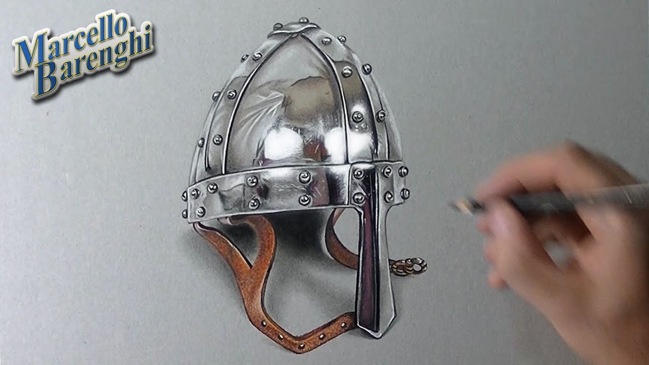 Realistic chrome helm - Drawing video tutorial by Marcello Barenghi